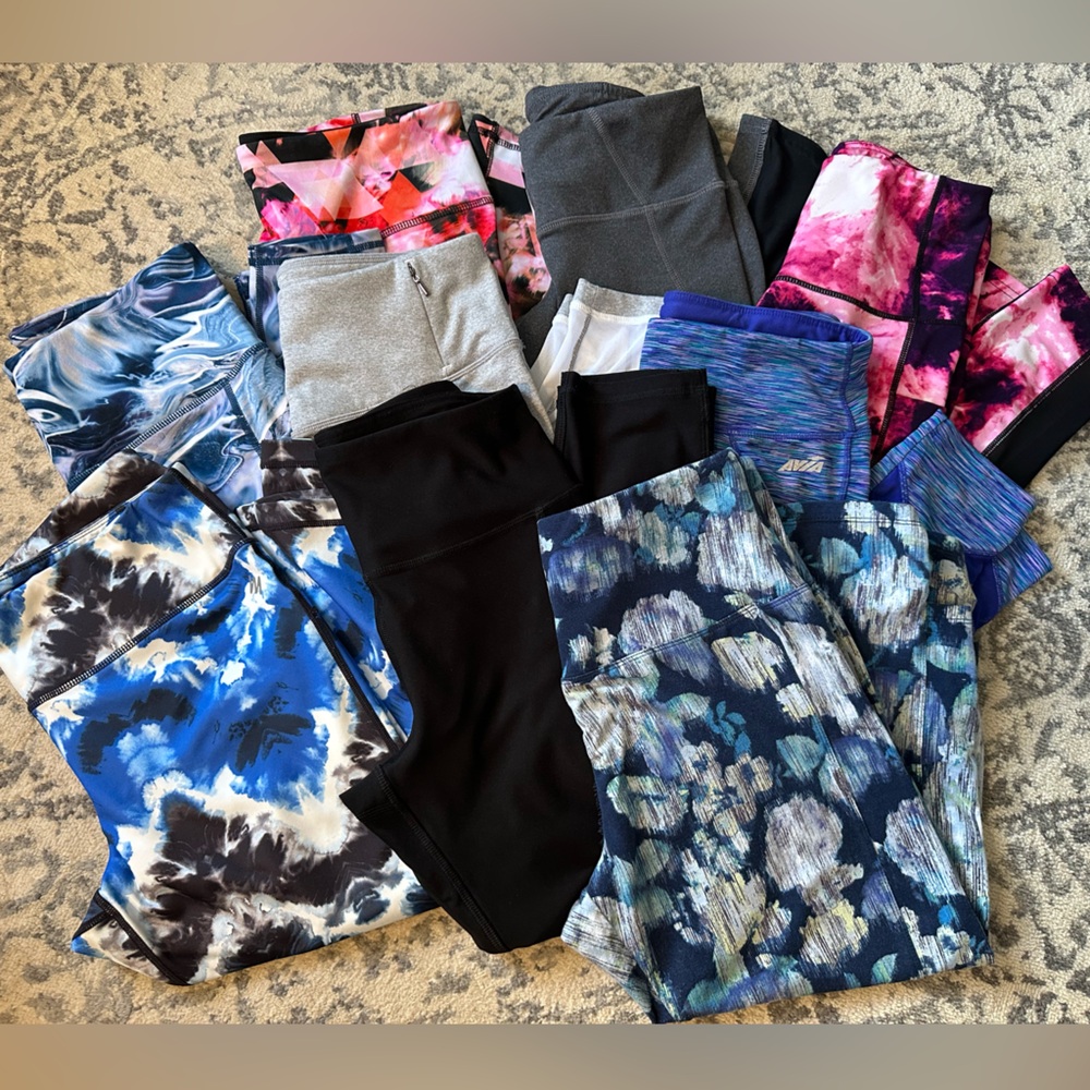 Lot of 9 - Women’s Size Medium Leggings - Various Brands, Colors & Lengths